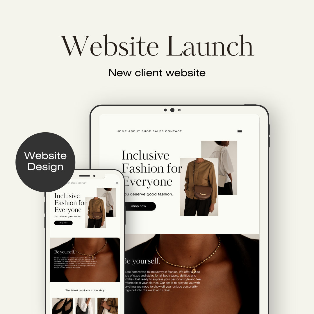 Modern Neutral Website Launch Phone Tablet Mockup Instagram Post